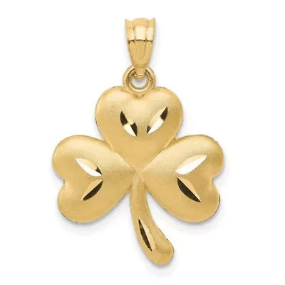 14K Yellow Gold Shamrock Charm