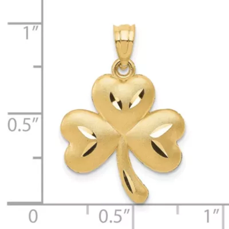 14K Yellow Gold Shamrock Charm