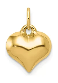14K Yellow Gold Polished 3-D Puffed Heart Pendant