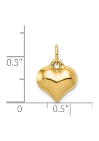 14K Yellow Gold Polished 3-D Puffed Heart Pendant