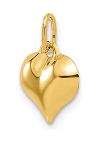 14K Yellow Gold Polished 3-D Puffed Heart Pendant