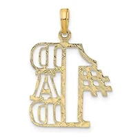 14K Yellow Gold #1 DAD Cut-out Charm