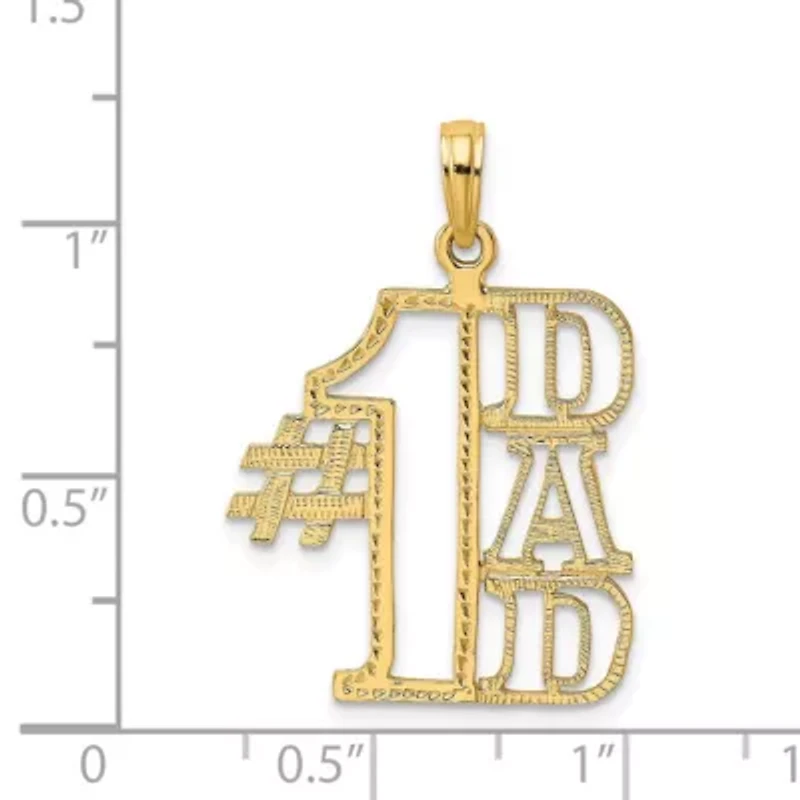 14K Yellow Gold #1 DAD Cut-out Charm