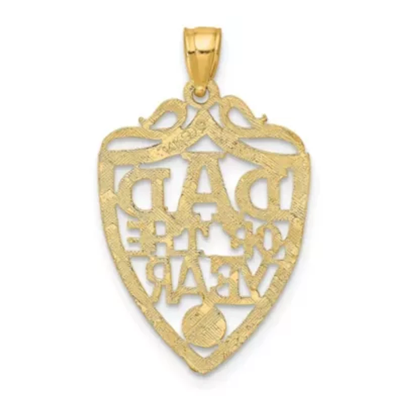 14K Yellow Gold DAD OF THE YEAR PLAQUE Charm