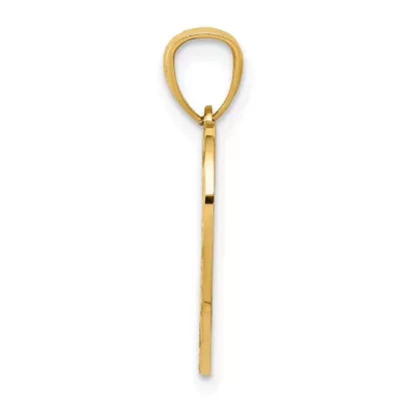 14K Yellow Gold Diamond-cut DADDYS LITTLE GIRL Heart Pendant