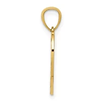 14K Yellow Gold Diamond-cut DADDYS LITTLE GIRL Heart Pendant