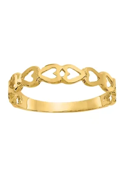 14K Yellow Gold Heart Ring