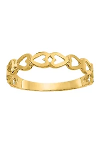 14K Yellow Gold Heart Ring