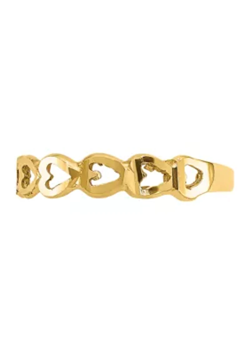 14K Yellow Gold Heart Ring
