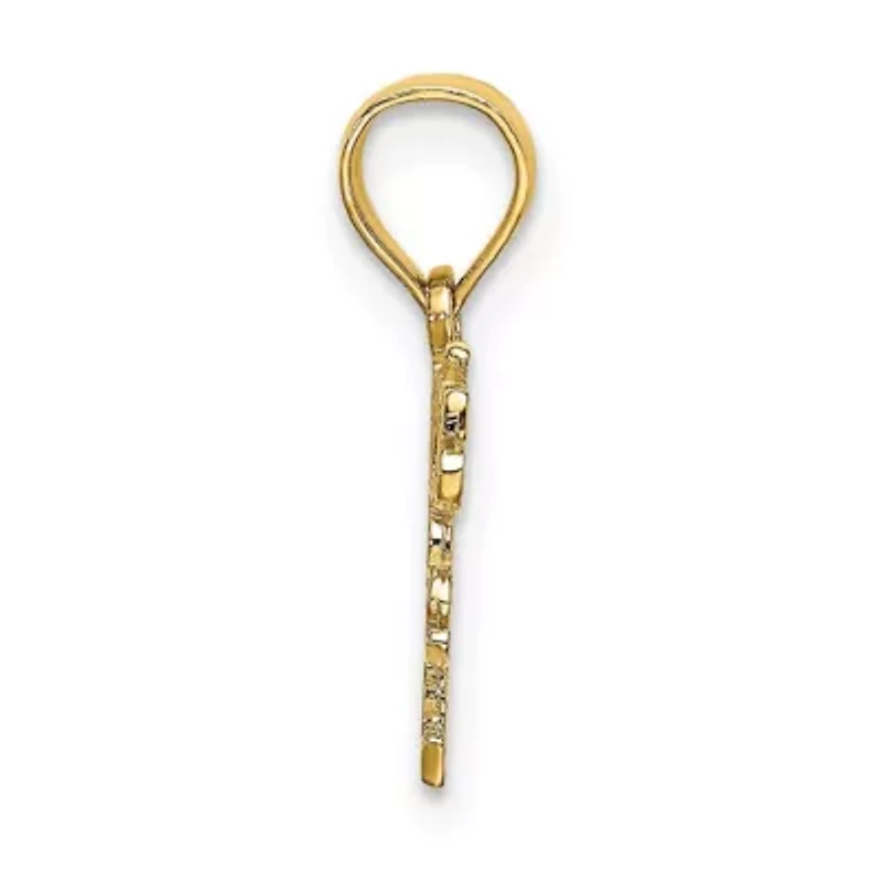 14K Yellow Gold Polished DADDYS LITTLE GIRL Charm