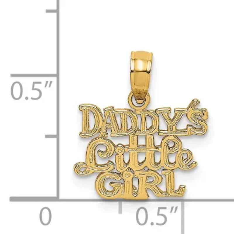 14K Yellow Gold Polished DADDYS LITTLE GIRL Charm