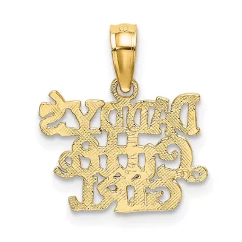14K Yellow Gold Polished DADDYS LITTLE GIRL Charm