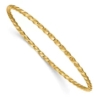 14K Yellow Gold 2.50mm Twisted Slip-on Bangle