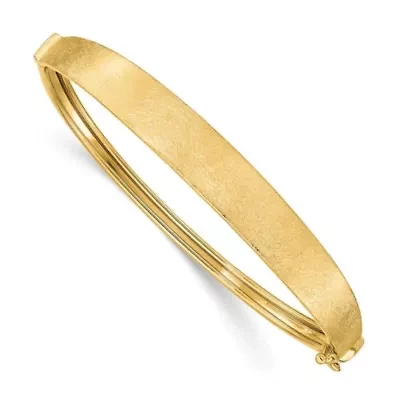 14K Yellow Gold Satin Graduated Hinged Bangle