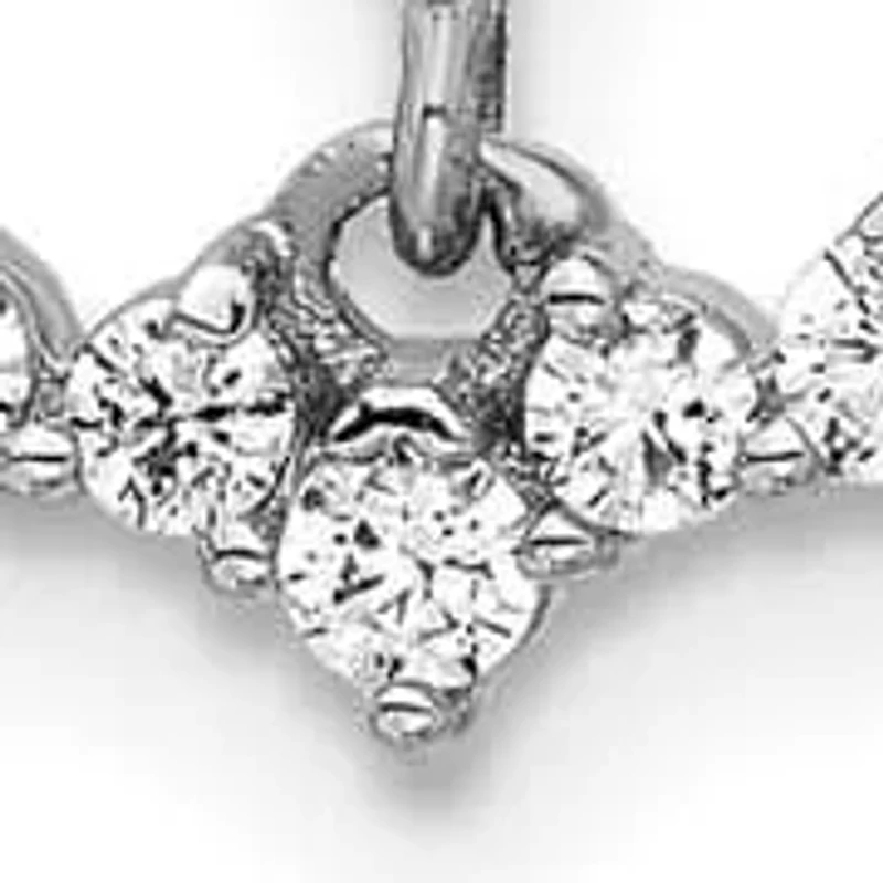 Lab Created 7/8 ct. t.w. Lab Grown Diamond VS/SI+ G+ Dangle Heart Post Earrings in 14K White Gold