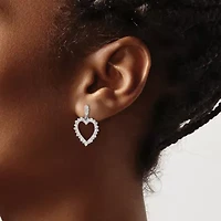 Lab Created 7/8 ct. t.w. Lab Grown Diamond VS/SI+ G+ Dangle Heart Post Earrings in 14K White Gold