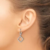Lab Created 1/2 ct. t.w. Lab Grown Diamond Square Leverback Earring in 14K White Gold