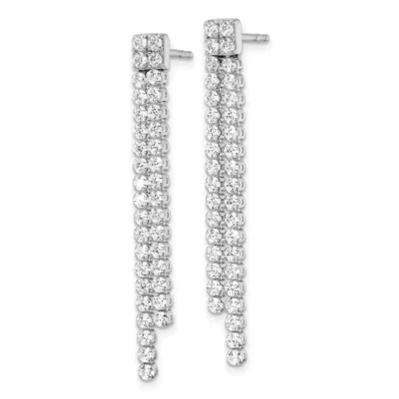 Lab Created 1.85 ct. t.w. Lab Grown Diamond Post Dangle Earrings in 14K White Gold
