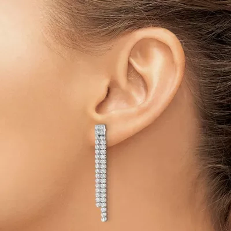 Lab Created 1.85 ct. t.w. Lab Grown Diamond Post Dangle Earrings in 14K White Gold