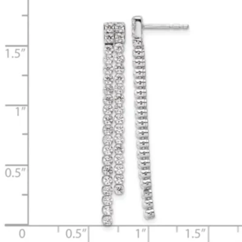 Lab Created 1.85 ct. t.w. Lab Grown Diamond Post Dangle Earrings in 14K White Gold