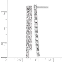 Lab Created 1.85 ct. t.w. Lab Grown Diamond Post Dangle Earrings in 14K White Gold