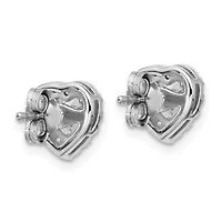 Lab Created 1.28 ct. t.w. Lab Grown Diamond VS/SI+ G+ Halo Heart Post Earrings in 14K White Gold