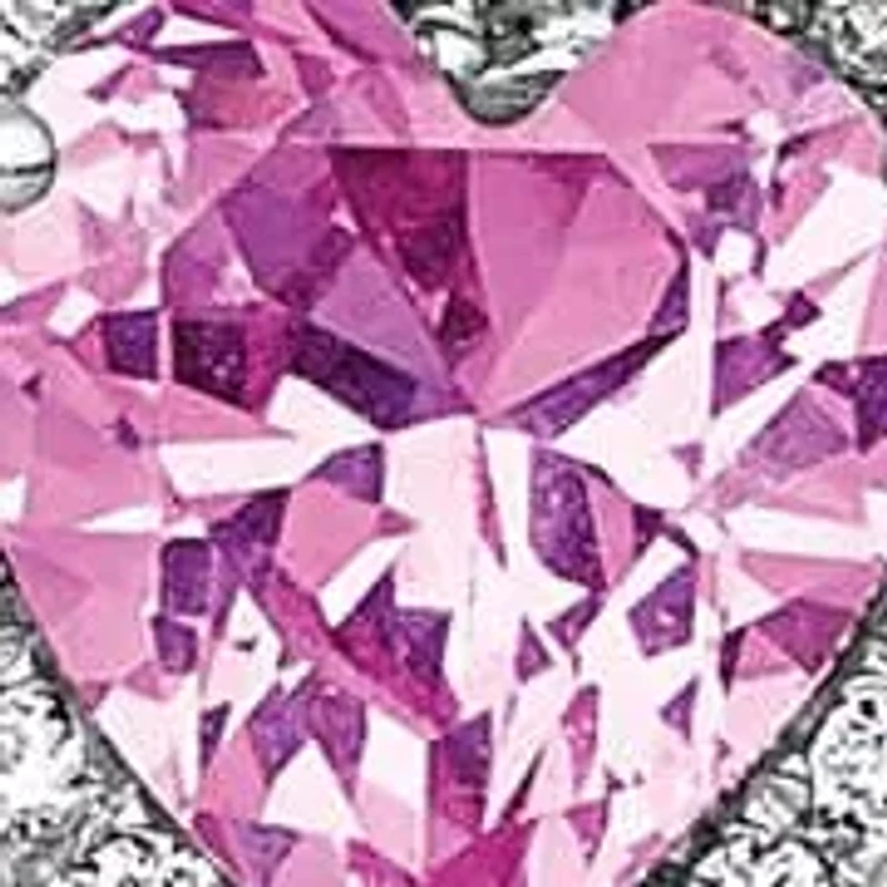 Lab Created 7/8 ct. t.w. Pink Sapphire and 1/8 ct. t.w. Lab Grown Diamond VS+ F+ Heart Halo Earrings in 14K White Gold