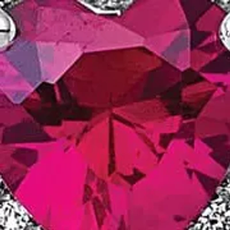 Lab Created 1/2 ct. t.w. Ruby and 1/6 ct. t.w. Lab Grown Diamond VS+ F+ Heart Halo Earrings in 14K White Gold