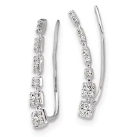 1/8 ct. t.w. Diamond Graduated Ear Climber Earrings in 14K White Gold