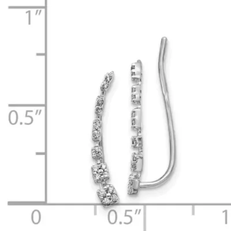 1/8 ct. t.w. Diamond Graduated Ear Climber Earrings in 14K White Gold