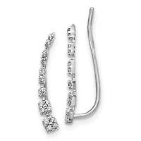 1/8 ct. t.w. Diamond Graduated Ear Climber Earrings in 14K White Gold