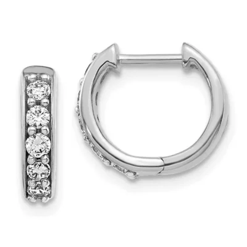 Lab Created 1/3 ct. t.w. Diamond Hoop Earrings in 14K White Gold