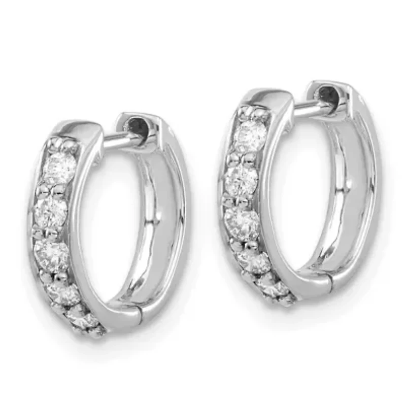Lab Created 1/3 ct. t.w. Diamond Hoop Earrings in 14K White Gold