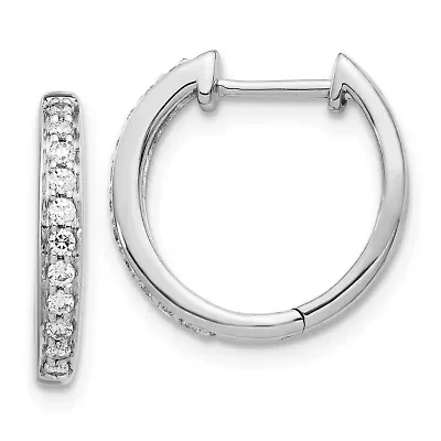 Lab Created 1/4 ct. t.w. Lab Grown Diamond Hinged Hoop Earrings in 14K White Gold