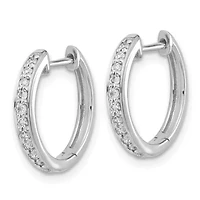 Lab Created 1/4 ct. t.w. Lab Grown Diamond Hinged Hoop Earrings in 14K White Gold