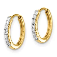 Lab Created 1/8 ct. t.w. Diamond Hoop Earrings in 14K Yellow Gold