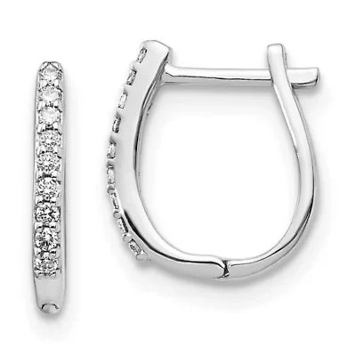 Lab Created 1/10 ct. t.w. Lab Grown Diamond Hinged Hoop Earrings in 14K White Gold