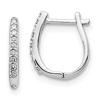 Lab Created 1/10 ct. t.w. Lab Grown Diamond Hinged Hoop Earrings in 14K White Gold
