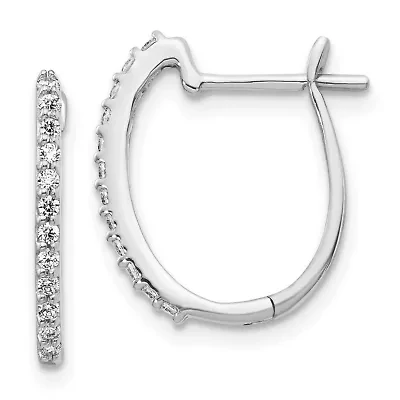 Lab Created 1/5 ct. t.w. Lab Grown Diamond 1.3mm Hinged Hoop Earrings in 14K White Gold