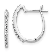 Lab Created 1/5 ct. t.w. Lab Grown Diamond 1.3mm Hinged Hoop Earrings in 14K White Gold