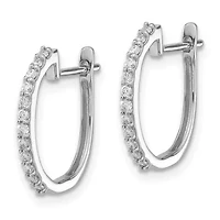 Lab Created 1/5 ct. t.w. Lab Grown Diamond 1.3mm Hinged Hoop Earrings in 14K White Gold