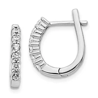 Lab Created 1/2 ct. t.w. Lab Grown Diamond Hinged Hoop Earrings in 14K White Gold