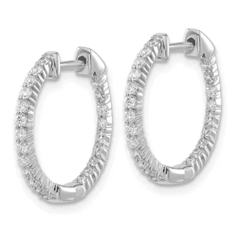 Lab Created 1/2 ct. t.w. Diamond Hoop Earrings in 14K White Gold