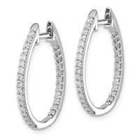 Lab Created 3/4 ct. t.w. Oro Spotlight Lab Grown Diamond In/Out Hinged Hoop Earrings in 14K White Gold