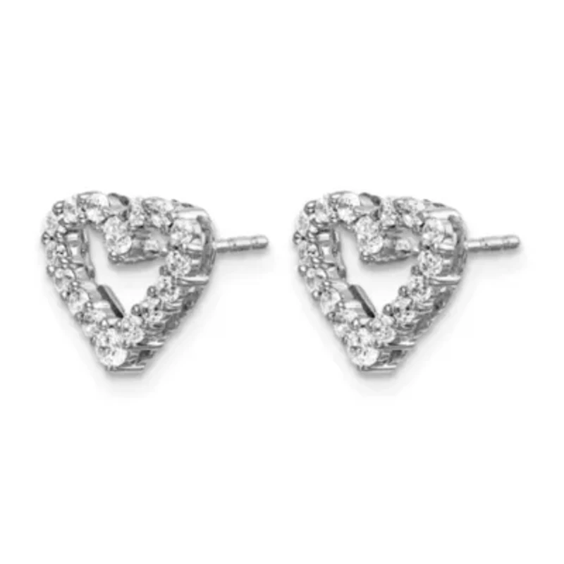 Lab Created 1/2 ct. t.w. Lab Grown Diamond VS/SI+ G+ Heart Post Earrings in 10K White Gold