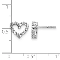 Lab Created 1/2 ct. t.w. Lab Grown Diamond VS/SI+ G+ Heart Post Earrings in 10K White Gold