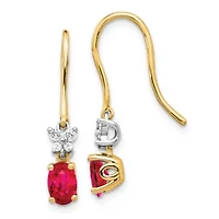 1.2 ct. t.w. Ruby and 1/8 ct. t.w. Diamond Earrings in 14K Two-tone
