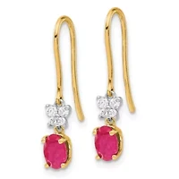 1.2 ct. t.w. Ruby and 1/8 ct. t.w. Diamond Earrings in 14K Two-tone