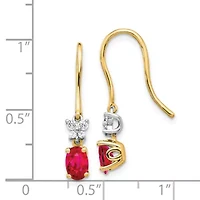 1.2 ct. t.w. Ruby and 1/8 ct. t.w. Diamond Earrings in 14K Two-tone