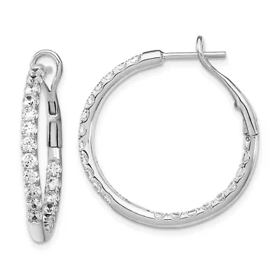 Lab Created 2 ct. t.w. Diamond Hoop Earrings in 14K White Gold
